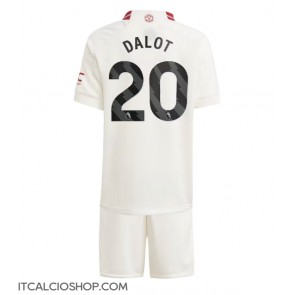 Manchester United Diogo Dalot #20 Terza Maglia Bambino 2023-24 Manica Corta (+ Pantaloni corti)